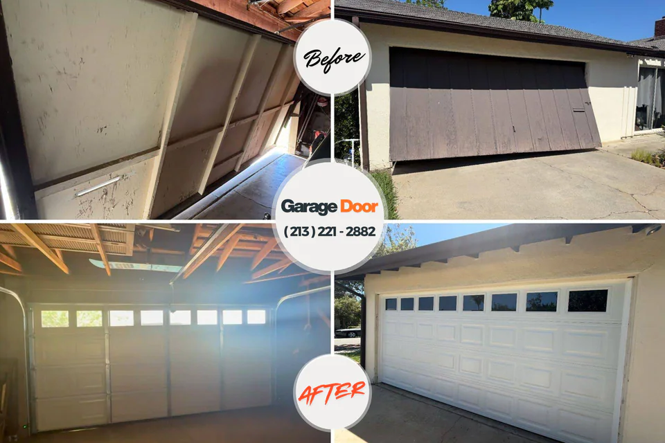Before and after: garage door repair Hide-A-Way Lake, MS